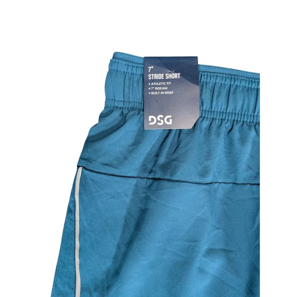 DSG Mens 7 Inch Stride Running Shorts Teal Blue XL NWT Athletic Gym Training